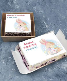 Торт-открытка «Счастья и радости зайка»