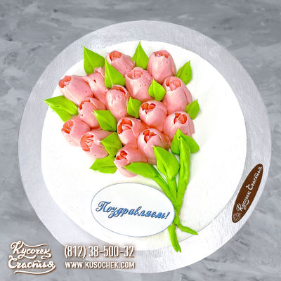 Торт «Букетик тюльпанов»