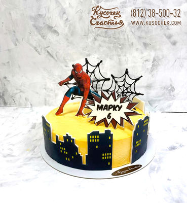 Торт «Человек-паук и шоколадная паутина»