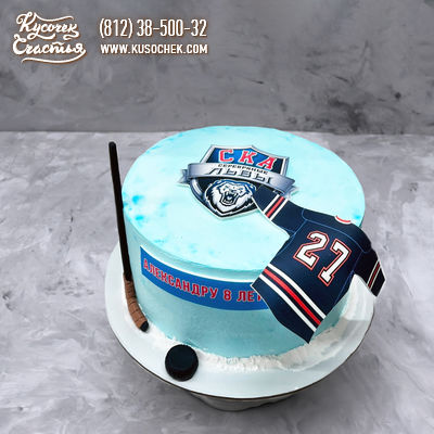Торт «Хоккейный с эмблемой клуба»