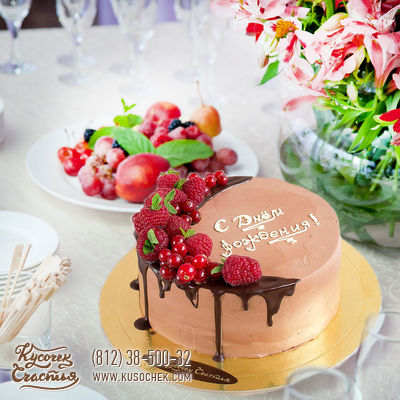 Торт «Красные ягоды на шоколаде»