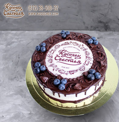 Торт «Кусочек счастья в чернике и шоколаде»