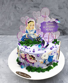 Детский торт «Алиса в стране чудес с карамелью»