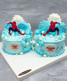 Детский торт «Человек-паук для близнецов»