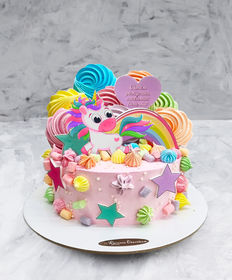 Детский торт «Единорог и радуга»