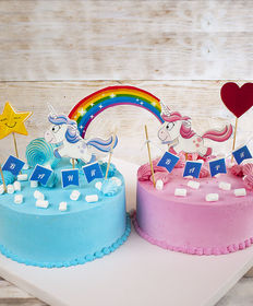 Детский торт «Единороги для близнецов»