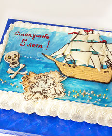 Торт за час «Пиратский корабль объемная картина»