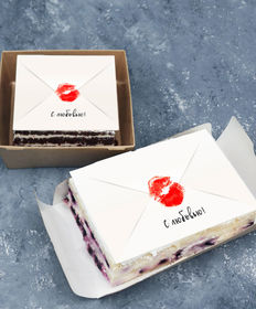Торт-открытка «С любовью конверт»