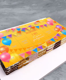 Торт-ассорти «Шарики и флажки 20 на 40 см»