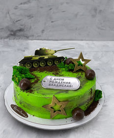 Детский торт «Танк и звезды»