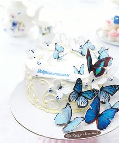 Праздничный торт «Вихрь бабочек один ярус»