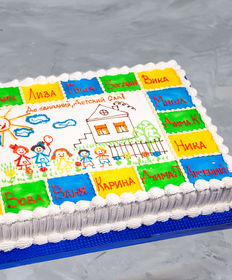 Детский торт «Выпускной в детском саду квадраты»