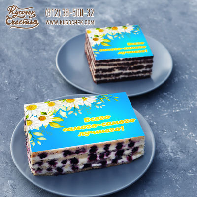 Торт «Ромашки и пожелания (торт-открытка)»