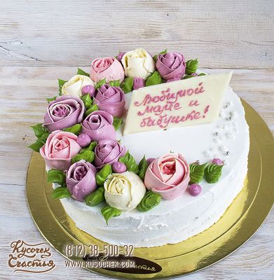 Торт «Розы для мамы и бабушки»