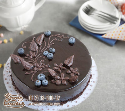 Торт «Шоколадные узоры темные»